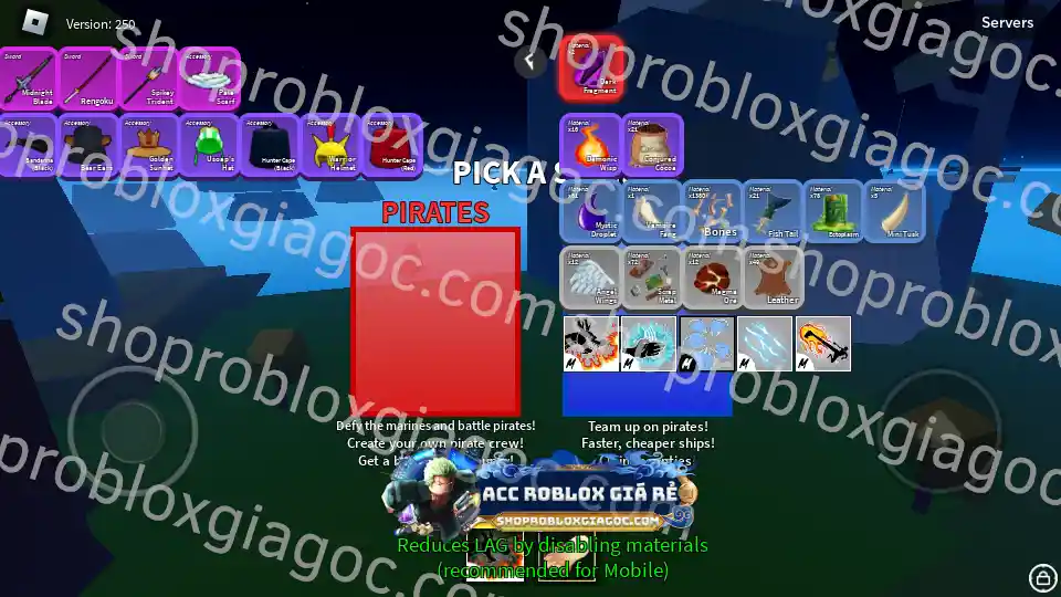 Thông tin tài khoản Blox Fruits: MAXLEVEL-RD-FRUITS-2210