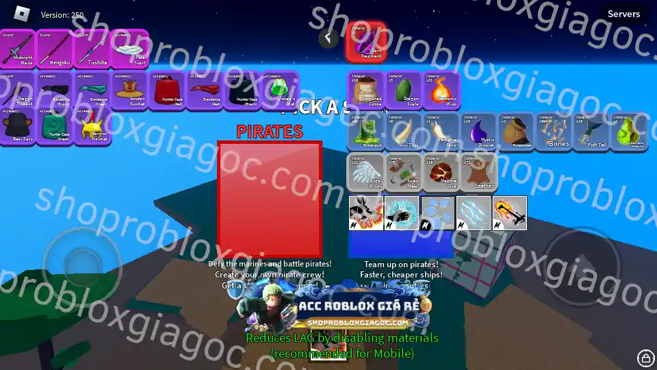 Thông tin tài khoản Blox Fruits: MAXLEVEL-RD-FRUITS-3323
