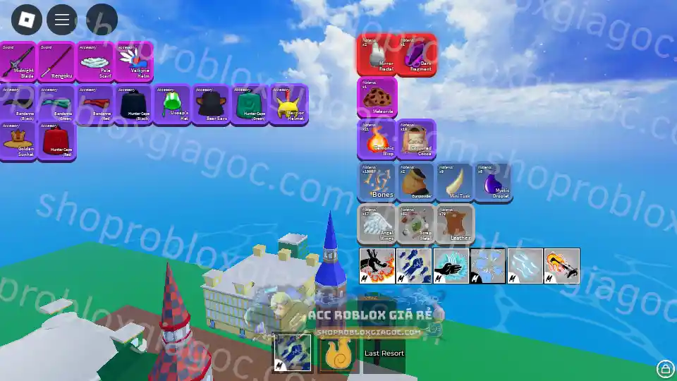 Chi tiết tài khoản Acc Roblox MAX LEVEL Blox Fruits GOD HUMAN mã số 9050