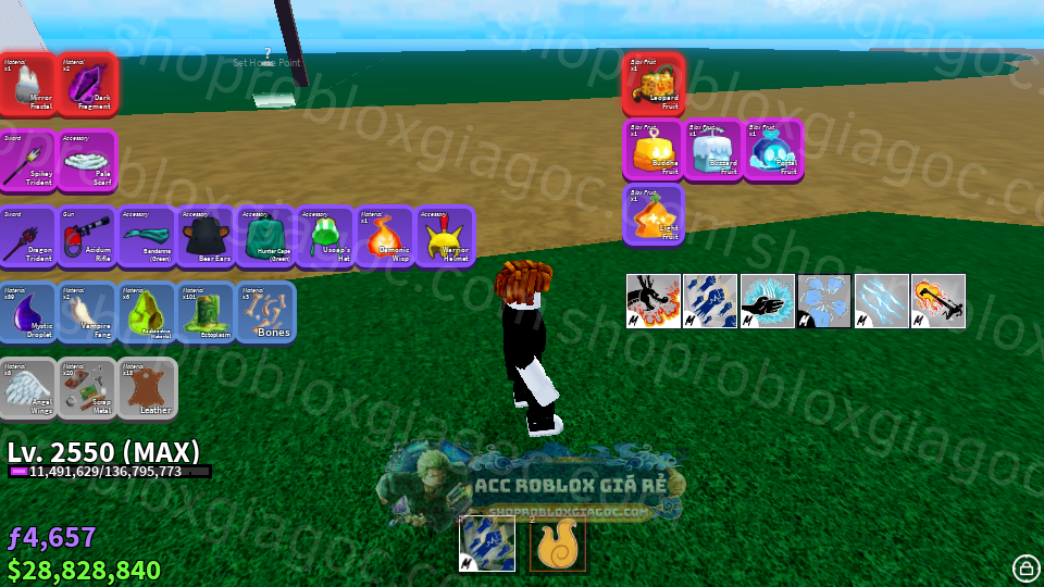 Acc MAX LEVEL Blox Fruits LEOPARD RƯƠNG