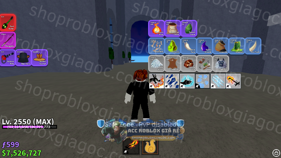 Acc Roblox Blox Fruits GOD HUMAN - SOUL GUITAR